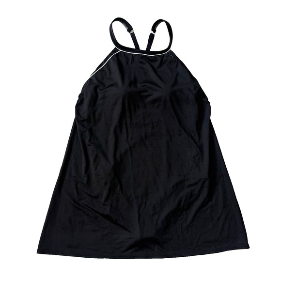 Lands' End Other - Lands End Black White Swim Dress Swimsuit Women L 14 High Neck Athletic Modest